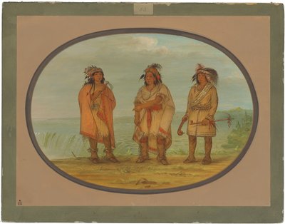 Seneca-Häuptling, Red Jacket, mit zwei Kriegern von George Catlin