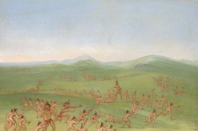 Scheinangriff, Mandan-Jungen von George Catlin