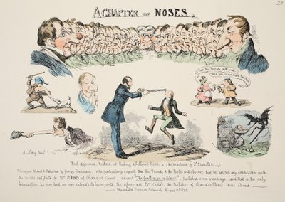Ein Kapitel der Nasen, veröffentlicht 1834 (handkolorierte Gravur) von George Cruikshank