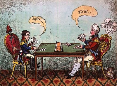 Ein Spiel von Cribbage oder Boney