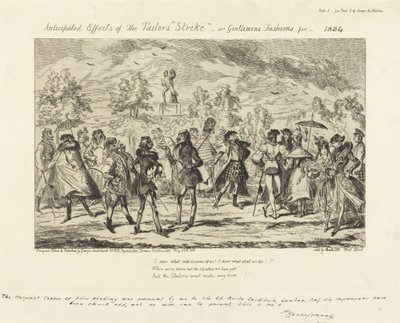 Erwartete Auswirkungen des Streiks der Schneider von George Cruikshank