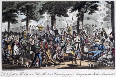 Boulevard des Italiens - in "Life in Paris" von David Carey, London von George Cruikshank