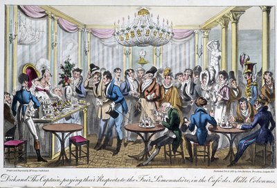 Café des Milles Säulen - in "Life in Paris" von David Carey, London von George Cruikshank