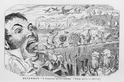 Dezember, Eine Schwalbe zu Weihnachten (Gravur) von George Cruikshank