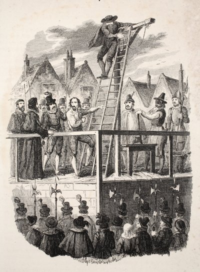 Hinrichtung von Guy Fawkes, veröffentlicht 1841 von George Cruikshank