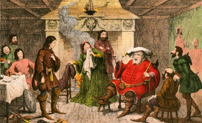 Falstaff spielt die Rolle des Königs von George Cruikshank