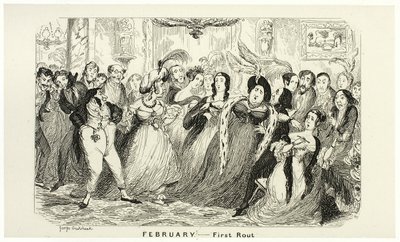 Februar - Erste Niederlage aus George Cruikshanks Stahlradierungen für The Comic Almanacks: 1835-1853 von George Cruikshank