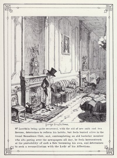 Illustration für Das eigene Buch des Junggesellen oder Der Fortschritt von Mr. Lambkin (Gent) von George Cruikshank