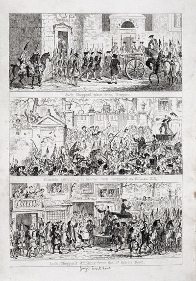 Jacks Reise von Newgate nach Tyburn, Illustration aus 