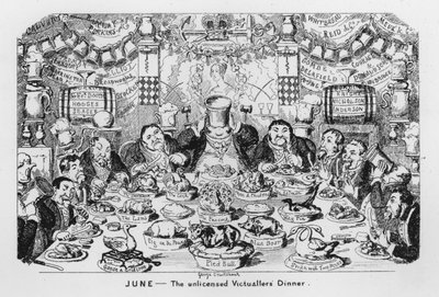 Juni, Das unlizenzierte Gastmahl? Abendessen von George Cruikshank