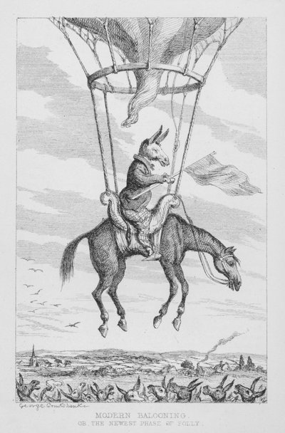 Modernes Ballonfahren oder die neueste Phase des Wahnsinns von George Cruikshank