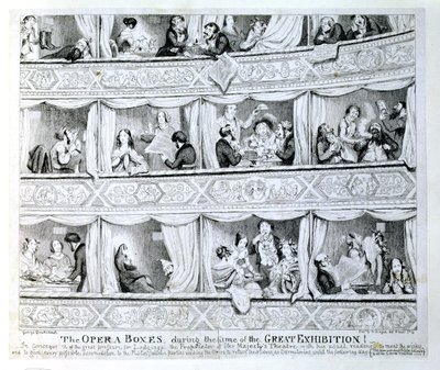 Opernlogen zur Zeit der Großen Ausstellung, ca. 1851 von George Cruikshank