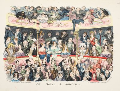 Pit Boxes und Galerie, veröffentlicht 1836 von George Cruikshank