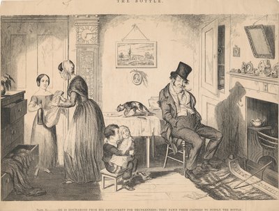 Tafel II, Er wird wegen Trunkenheit aus seiner Anstellung entlassen von George Cruikshank