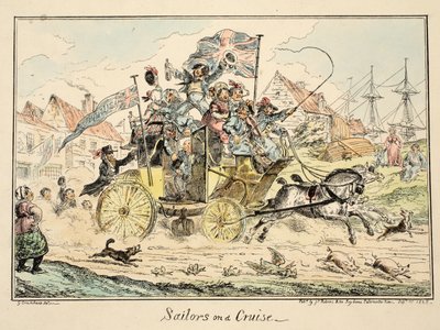 Matrosen auf einer Kreuzfahrt, aus Greenwich Hospital, einer Serie von Marine-Skizzen, die das Leben eines Kriegsschiffmannes beschreiben von George Cruikshank