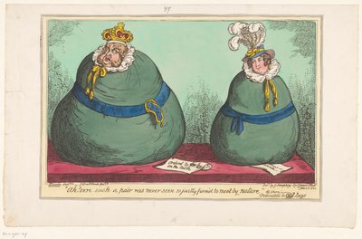 Karikatur von König George IV und Königin Caroline, 1820 von George Cruikshank