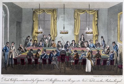 Spieltisch im Palais Royal - in „Life in Paris“ von David Carey, London von George Cruikshank