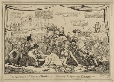 Das Nachspiel zur Tragödie von Waterloo oder Madame Francois und ihre Manager!!!, veröffentlicht am 9. November von George Cruikshank