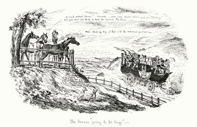 Die Pferde gehen den Bach runter von George Cruikshank