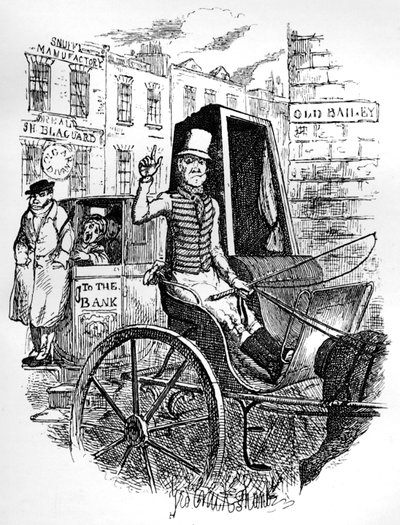 Der letzte Kutscher und der erste Omnibus-Kadett, ca. 1900 von George Cruikshank