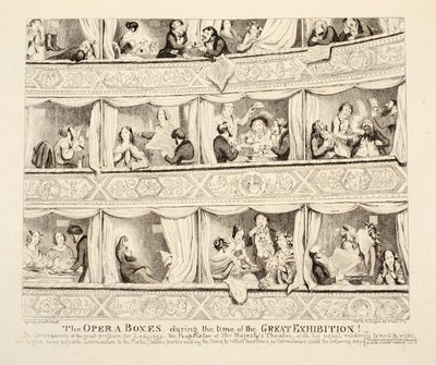Die Opernlogen zur Zeit der Großen Ausstellung, veröffentlicht 1851 von George Cruikshank