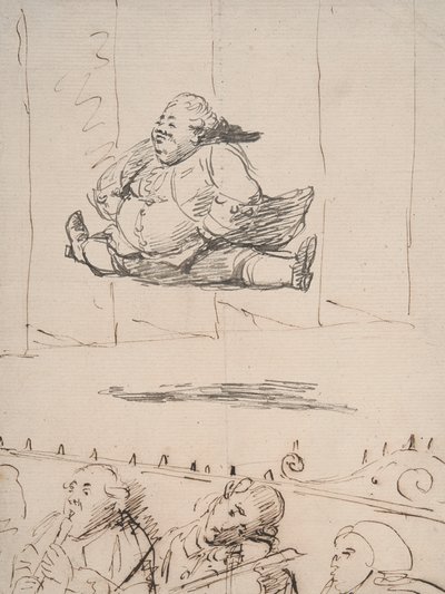 Ein Mann, der den Spagat macht, ca. 1760-90 von George Dance