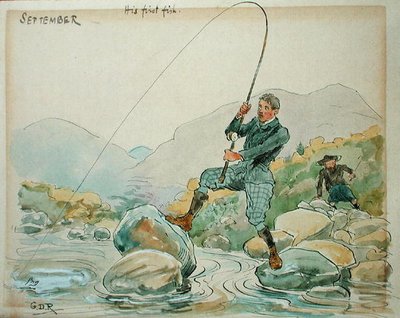 Der Monat September: Angeln von George Derville Rowlandson