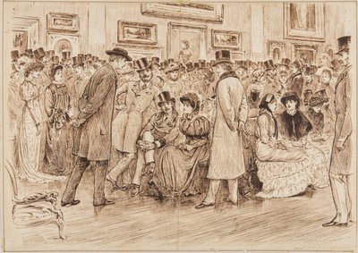 Mr. Fielding, was halten Sie von diesen Bildern? Das ist Kunst, Private View in der Grosvenor Gallery von George du Maurier