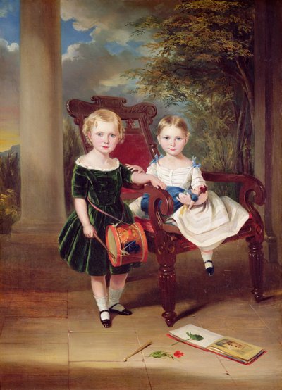 Porträt von zwei Kindern, Herbert und Rose von George Duncan Beechey