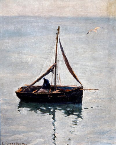 Netze flicken, ca. 1910 von George Edward Robertson