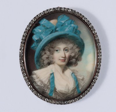 Porträt einer Dame, traditionell identifiziert als Miss Bedingfield von George Engleheart