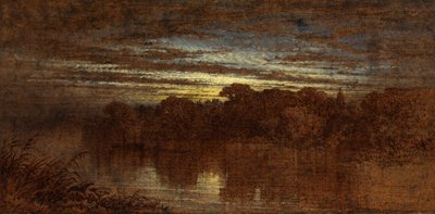 Dämmerung am Avon, Ruinen von Kenilworth Castle in der Ferne von George F. Teniswood