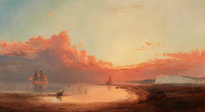 Schiffe vor der englischen Küste, Sonnenuntergang von George Gregory