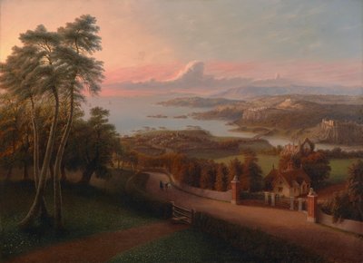 Sonnenuntergang in einer ländlichen Landschaft 1846 von George Harvey