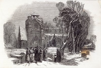 Weihnachtsmorgen: Kirchgang, graviert von W.J. Linton, aus 