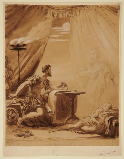 Szene aus Shakespeares „Julius Caesar“: Caesars Geist erscheint Brutus von George Hayter