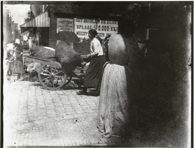 Geschäftigkeit in der Houtkopersdwarsstraat und der Jodenbreestraat in Amsterdam von George Hendrik Breitner
