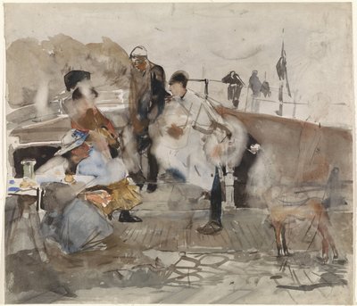 Gesellschaft auf einem Boot von George Hendrik Breitner