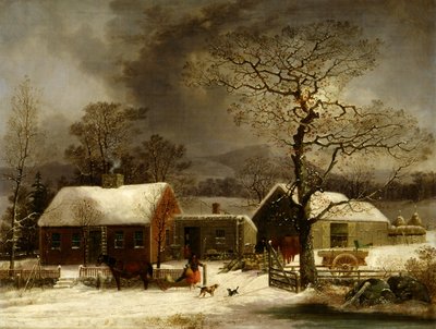 Winterszene in New Haven, Connecticut von George Henry Durrie