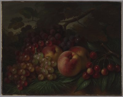 Pfirsiche, Trauben und Kirschen, ca. 1860-70 von George Henry Hall
