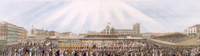 Ansicht der Krönungsprozession von König George IV vom Westminster Hall zur Abtei, 19. Juli 1821 von George Humphrey