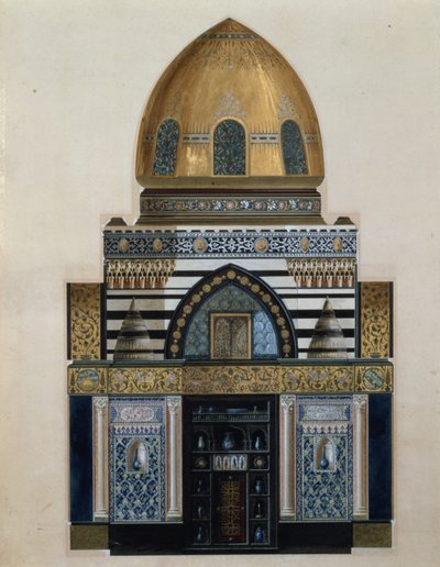 Entwurf für die Arabische Halle im Leighton House, London, 1880 von George II Aitchison