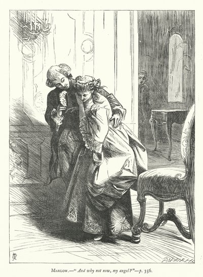 Illustration für Sie macht sich klein, um zu erobern (Gravur) von George John Pinwell