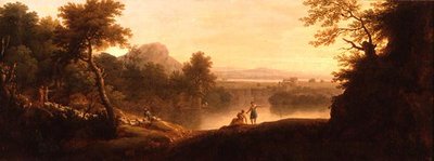 Eine pastorale Landschaft mit Hirten und ihren Herden von George Lambert