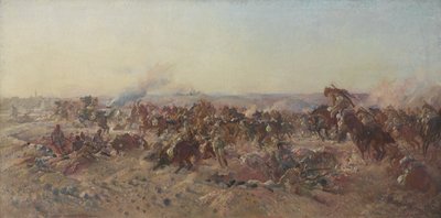Der Angriff der Australischen Leichten Kavallerie bei Beersheba von George Lambert