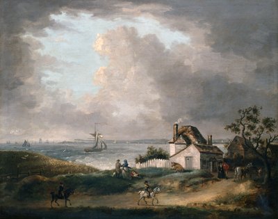 Weymouth Bay mit einem entfernten Blick auf den Hafen und Portland Bill von George Morland