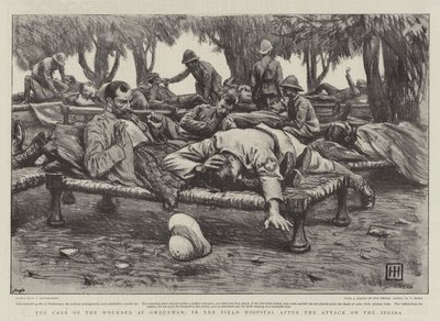 Die Versorgung der Verwundeten in Omdurman, im Feldlazarett nach dem Angriff auf die Zeriba von George Percy Jacomb Hood