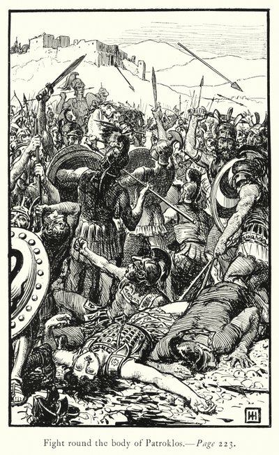Die Ilias: Kampf um den Körper von Patroklos von George Percy Jacomb Hood