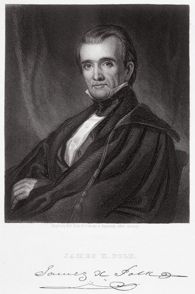 James Knox Polk, graviert von Henry Bryan Hall von George Peter Alexander Healy