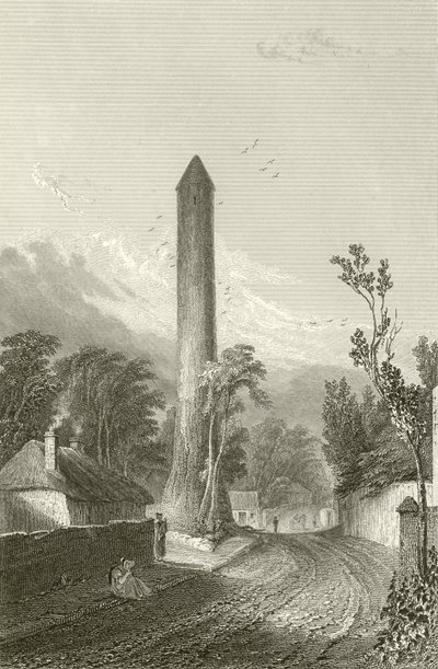Der Rundturm von Clondalkin, Dublin, Irland von George Petrie